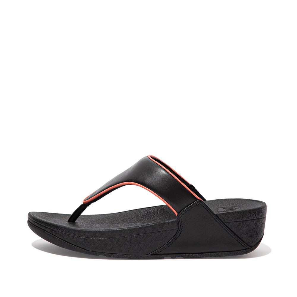 Fitflop Womens Sandals Black - Lulu Pop-binding Leather - ID3182950